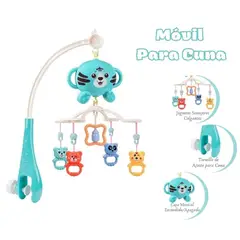 GENERICO - Móvil Giratorio Musical Para Cuna de Bebé - Celeste