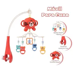 GENERICO - Móvil Giratorio Musical Para Cuna de Bebé - Rojo