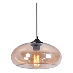 HOME NEAT - Lámpara colgante de Vidrio Vintage Ø28cm E27- Amber