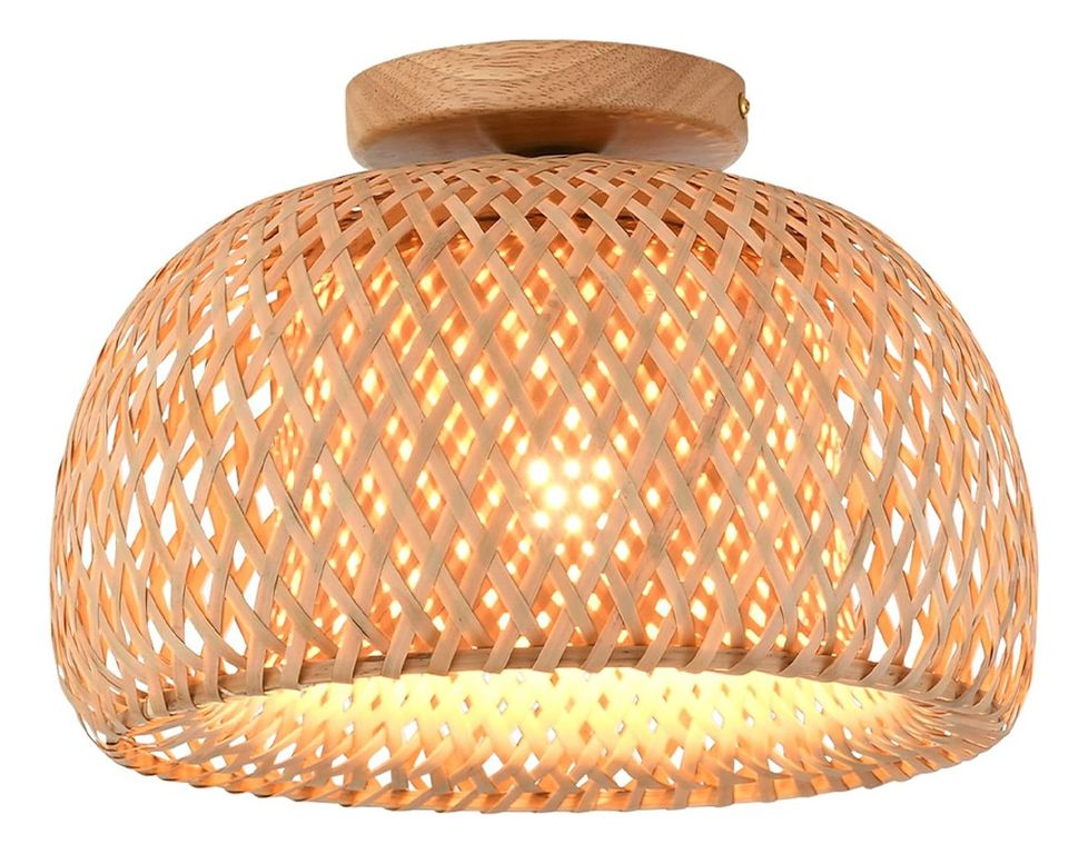 Lámpara de Techo de Bambú Vintage E27 Ø30cm x 21cm
