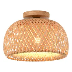 HOME NEAT - Lámpara de Techo de Bambú Vintage E27 Ø30cm x 21cm