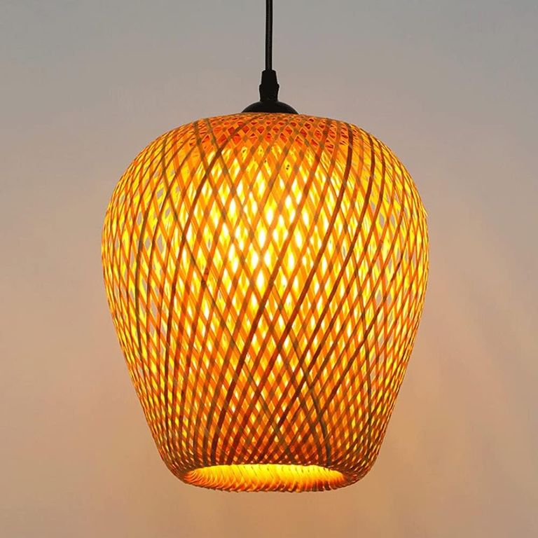 Lámpara Colgante de Techo de Bambú Vintage E27 Ø25cmx 26cm