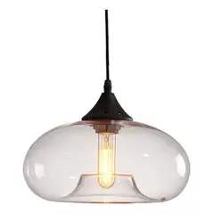 HOME NEAT - Lámpara colgante de Vidrio Vintage Ø28cm E27- Claro