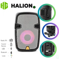 HALION - Parlante Portátil PHA-8MB 400W UHF FM Bluetooth KARAOKE