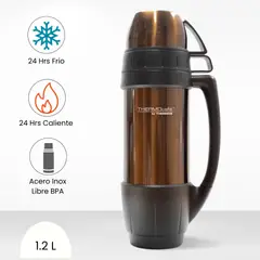 THERMOS - Termo de Bebida con 2 Taza 1.2l Café