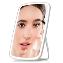 GENERICO - Espejo Con Luz Led - Maquillaje Bateria Recargable Tactil - Blanco
