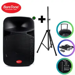 BARETONE - Combo Parlante + 3 MICROFONOS+ TRIPODE 1.5