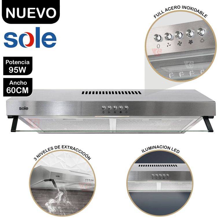 Campana Extractora Roma Acero Inoxidable 60cm TURE15C0V2