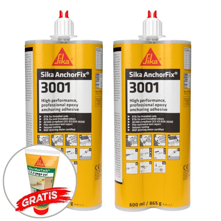 Pack 2Und Adhesivo Epóxico para Anclajes Anchorfix 3001 x 600ml