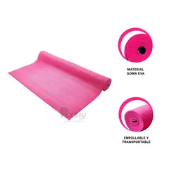RYBIU IMPORT - Tapete Funcional para Pilates de 10mm Rosado Y+Gift Stickers