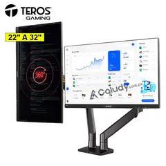 TEROS - Brazo Soporte para 2 monitores TE7114 de 22" a 32"