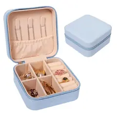 ELMEJORPRECIO - Mini Joyero Portátil Modelo M1 Celeste