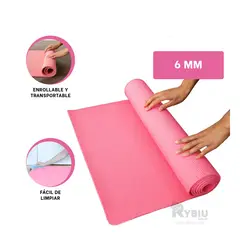 RYBIU IMPORT - Colchoneta Antideslizante 6mm en Rosado Y+Ligas de Regalo
