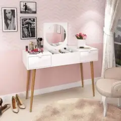 R&R MUEBLES - Tocador Vintage Leyla 118cm Blanco