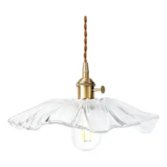 HOME NEAT - Lámpara colgante de Vidrio Vintage Ø30cm E27- Transparente-