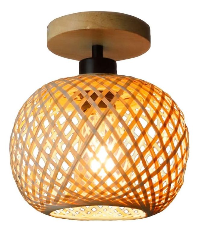 Lámpara de Techo de Bambú Vintage E27 Ø20cm-