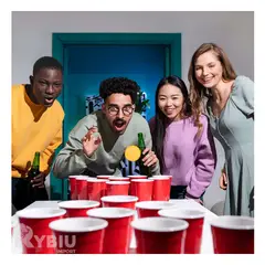 RYBIU IMPORT - Juego Divertido para Fiesta con Vasos y Pelotas Ping Pong