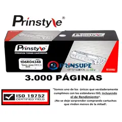 PRINSTYLE - TONER 106R04348 3.000 PÁG P/XEROX. ISO RENDIMIENTO 19752