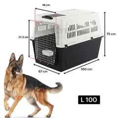 GENERICO - Kennel Transportador de Perro L100 PLASTICO XL AVION