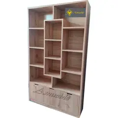 AMUEBLE - Librero organizador PANDA DUNA 15 tiendas melamina 18mm