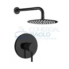 GENERICO - MEZCLADORA DUCHA NEGRA REDONDA F3205B