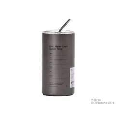 GENERICO - Taza de acero inoxidable con pajita 600ml