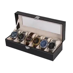 GENERICO - Caja Porta Relojes de Lujo Elegante 6 Compartimientos