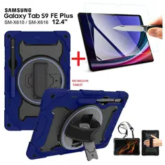 GENERICO - Case Armor + Mica Vidrio para Samsung Tab S9 FE Plus 12.4 SM-X610 X616