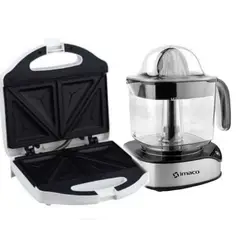IMACO - Sandwichera 2 panes 750W+ Exprimidor cítricos 40W