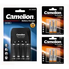 CAMELION - Cargador super rapido 4 pilas 2700 Mah Mejor Duracell