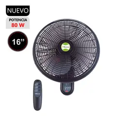 BOSSKO - Ventilador De Pared BK-8210PD Con Control Remoto Negro