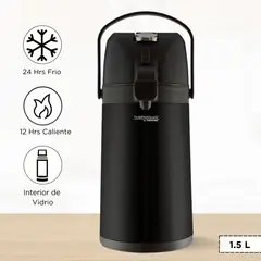 THERMOS - Termo Sifón Lever Cromado 1.50 L Negro