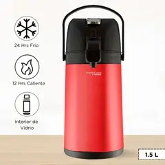 THERMOS - Termo Sifón Lever Cromado 1.50 L Rojo