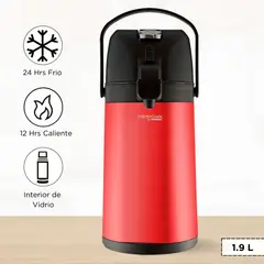 THERMOS - Termo Sifón Lever Cromado 1.90 L Rojo