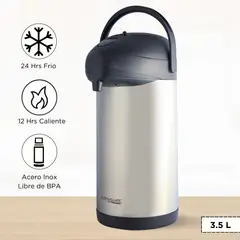 THERMOS - Termo Sifón Air Pump Pot - Acero 3.50 L Gris