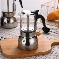 GENERICO - Cafetera moka de acero y vidrio 4 tz