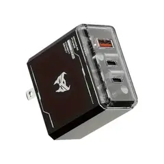 TRANSFORMERS - Cargador TF-K11 de 65W Carga Rápida 2 USB-C y 1 USB Negro