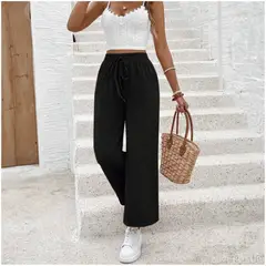 ROSUE - Pantalon holgado Waffer casual mujer