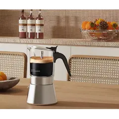 GENERICO - Cafetera moka de acero y vidrio 6 tz