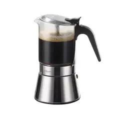GENERICO - Cafetera moka de acero y vidrio 9 tz