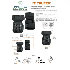 TRUPER - Rodilleras de gel y EVA con correa antideslizante