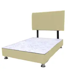 MUEBLES MACRUMO - Cama tapizada Cali - 1.5 Plz - Color Beige claro