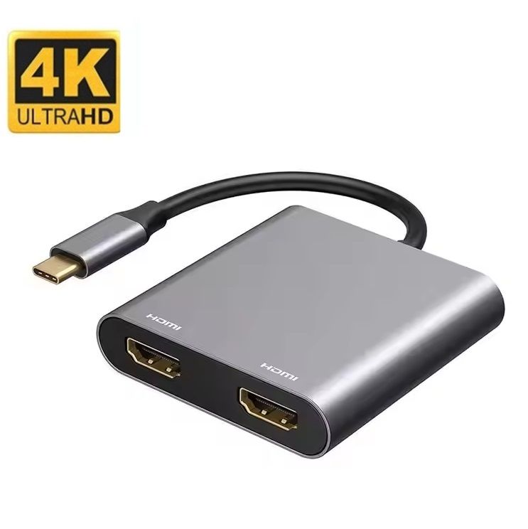 Convertidor adaptador Tipo C a Dual HDMI 4K para Windows Mac android