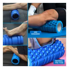 RYBIU IMPORT - Roler Ergonomico para Ejercicio en Azul Y+Regalo Stickers