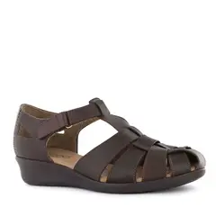 ECCO - Sandalias Mujer Antonia62 Khaki Oscuro Cuero Natural