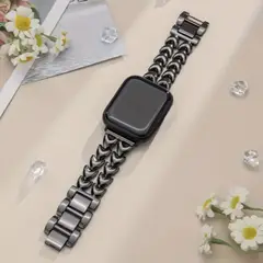 GENERICO - Correa Metalica Doble Coraznes 42mm - Negro