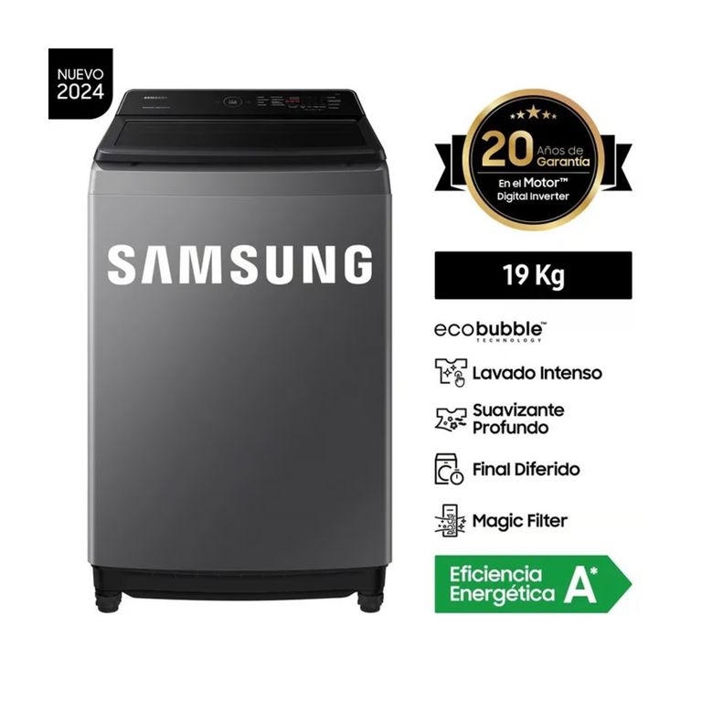 LAVADORA AUTOMATICA 19 KG WA19CG6441BD - GRIS