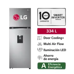 LG - REFRIGERADORA 334L DOOR COOLING TOP MOUNT - GT33WPP PLATEADA.
