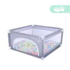 BABY - CORRALITO INFANTIL de tela cuadrado plomo