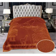 TRUELOVE - Frazada Terciopelo con Sherpa Diseño Peruanos de 2 plazas